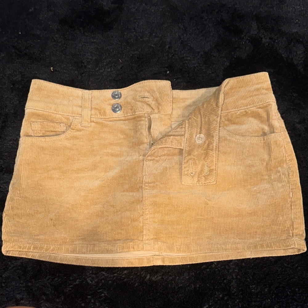 Divided Beige Corduroy Skirt